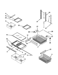 Shelf Parts Diagram and Parts List for ABB2224WEB3  Amana Refrigerator