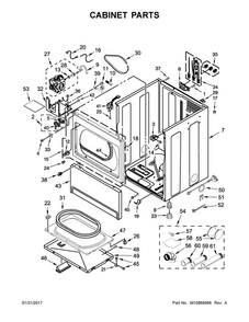 Cabinet Parts Diagram and Parts List for MDE20CSAYW0  Maytag Dryer