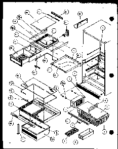 Shelves Diagram and Parts List for BL20QW-P1125503WW  Amana Refrigerator