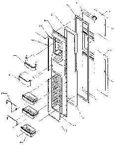 Freezer Door Diagram and Parts List for SXD25NP-P1162407W  Amana Refrigerator