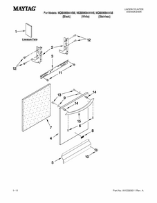 Door And Panel Parts Diagram and Parts List for MDB8959AWS5  Maytag Dishwasher