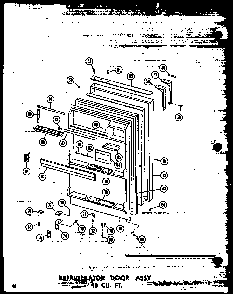 Refrigerator Door Assy 18 Cu. Ft. Diagram and Parts List for T16N-P60236-48W  Amana Refrigerator