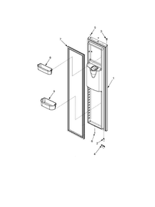 Freezer Door Diagram and Parts List for PSD268LGEB-PPSD268LGEB0  Maytag Refrigerator
