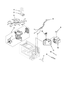 Microwave Interior Parts Diagram and Parts List for AMC5101AAW14  Amana Microwave
