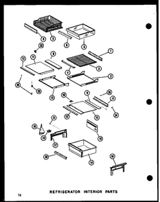 Refrigerator Interior Parts Diagram and Parts List for SRI19E-L-P74100-5WL  Amana Refrigerator