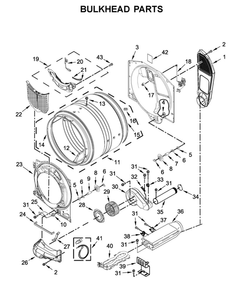 Bulkhead Parts Diagram and Parts List for MED6630HW1  Maytag Dryer