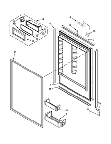 Refrigerator Door Parts Diagram and Parts List for JB36NXFXRW05  Jenn-Air Refrigerator
