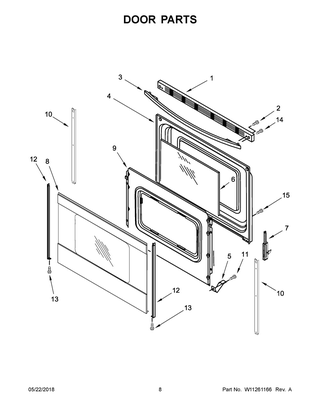 Door Parts Diagram and Parts List for ACR4303MFS2  Maytag Range