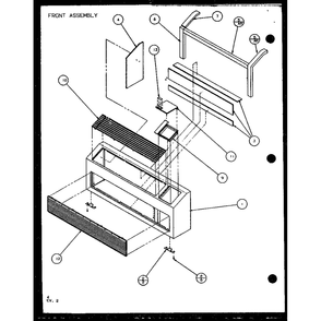 Front Assembly 1 Diagram and Parts List for PTC12400EC P9872415R Amana Air Conditioner