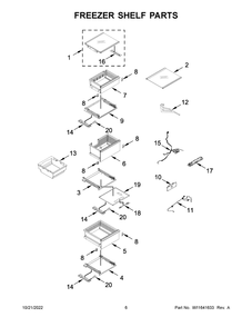 Freezer Shelf Parts Diagram and Parts List for JBZFL24IGX10  Jenn-Air Freezer