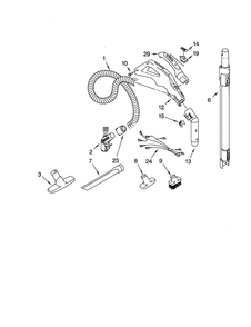 Hose And Attachments Diagram and Parts List for 11620812004  Kenmore Canister Vacuum