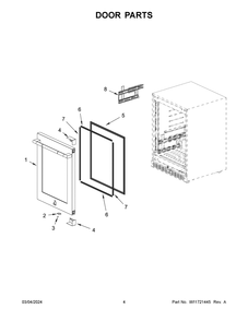 Door Parts Diagram and Parts List for JUBFR242HL02  Jenn-Air Refrigerator
