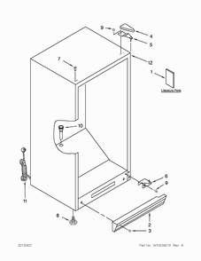 Cabinet Parts Diagram and Parts List for MQF2056TEW02  Maytag Freezer