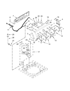 Controls And Water Inlet Parts Diagram and Parts List for 7MMVWC200DW1  Maytag Washer