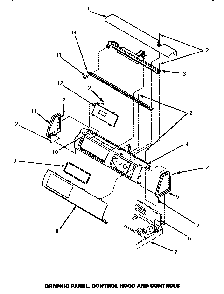 Graphic Panel, Control Hood & Controls Diagram and Parts List for LE9207W-P1163710WW  Amana Dryer