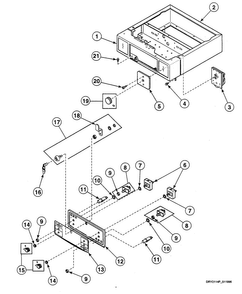 Control Panel Diagram and Parts List for SSE007WF1500  Speed Queen Dryer