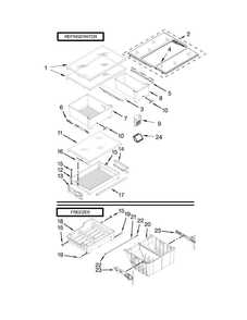 Part Location Diagram of W10554330 Whirlpool BASKET-FZR