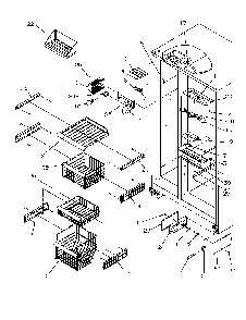 Freezer Shelving And Refrigerator Light Diagram and Parts List for SBD20S4L-P1190001WL  Amana Refrigerator