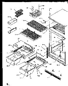 Shelves Diagram and Parts List for TS18RBW-P1158407WW  Amana Refrigerator