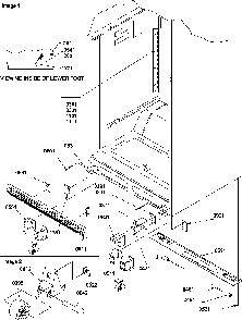 Ladders, Lower Cabinet And Rollers Diagram and Parts List for TR18TE-P1303101WE  Amana Refrigerator