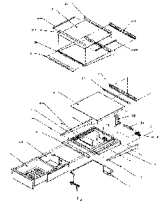 Refrigerator Shelving And Drawers Diagram and Parts List for SXD25NP-P1162407W  Amana Refrigerator