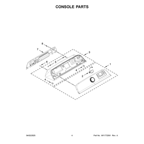 Console Parts Diagram and Parts List for MVW7232HC3  Maytag Washer