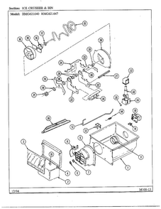 Part Location Diagram of 61001167 Whirlpool Front, ice bin