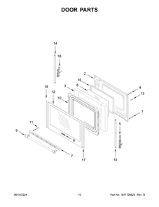 Door Parts Diagram and Parts List for MGR7700LZ5  Maytag Range