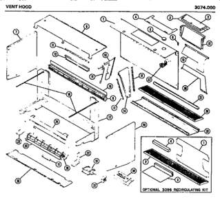 06 - VENT HOOD Diagram and Parts List for 3074000  Maytag Microwave
