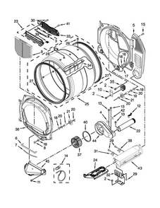 Bulkhead Parts Diagram and Parts List for MDE25PDBGW0  Maytag Dryer