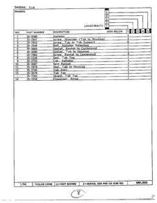 Tub Page 2 Diagram and Parts List for 6748A  Norge Washer