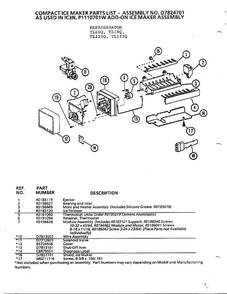 Compact Ice Maker Page 2 Diagram and Parts List for TL120Q  Amana Refrigerator