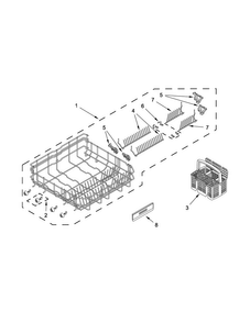 Lower Rack Parts Diagram and Parts List for JDB9600CWS0  Jenn-Air Dishwasher
