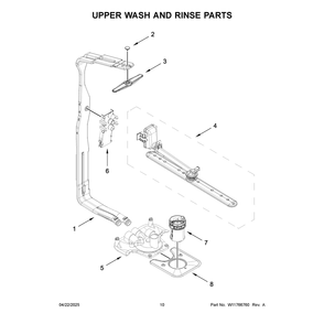 Upper Wash And Rinse Parts Diagram and Parts List for JDTS3924SL0  Jenn-Air Dishwasher