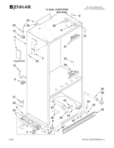 Cabinet Parts Diagram and Parts List for JF42NXFXDW00  Jenn-Air Refrigerator