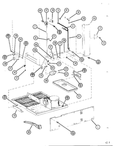 Top Mount Page 23 Diagram and Parts List for TC22N-P116205W  Amana Refrigerator
