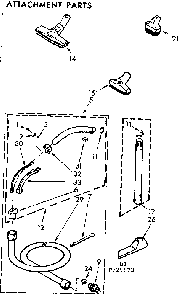 Attachment Parts Diagram and Parts List for 11629873  Kenmore Canister Vacuum