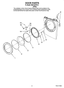 DOOR PARTS, OPTIONAL PARTS (NOT INCLUDED) Diagram and Parts List for NGD7200TW10  Amana Dryer