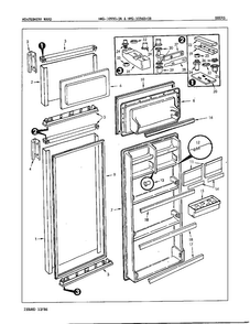 Doors Diagram and Parts List for 10560B  Admiral Refrigerator