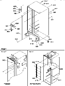 Cabinet Parts Diagram and Parts List for SPD25TL-P1303505WL  Amana Refrigerator