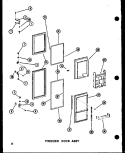 FZ DOOR ASSY Diagram and Parts List for SRI19W P7332013W Amana Refrigerator