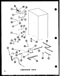 COMPRESSOR PARTS Diagram and Parts List for SRI19C P7332054W Amana Refrigerator