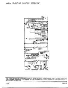 Wiring Information Diagram and Parts List for 671840  Admiral Refrigerator