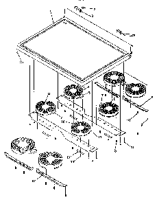 Main Top Diagram and Parts List for ART6110LL P1143453LL Amana Range