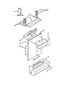 Door Panel Parts Diagram and Parts List for JDB8200AWS0  Jenn-Air Dishwasher