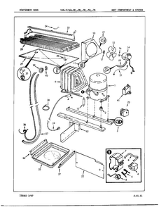 Unit Compartment And System Diagram and Parts List for 21564B  Admiral Refrigerator