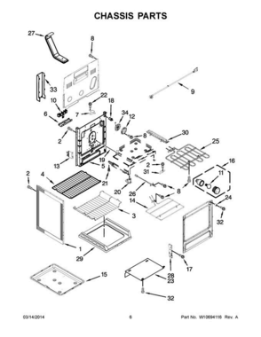 04 - Chassis Parts Diagram and Parts List for YMER8700DE0  Maytag Range