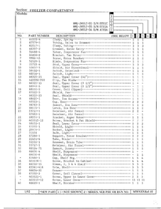 Freezer Compartment Page 2 Diagram and Parts List for 24912-0A  Admiral Refrigerator
