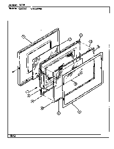 Door Diagram and Parts List for CR154TWH  Crosley Microwave