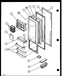REF DOOR Diagram and Parts List for SLDT25H P7836027W Amana Refrigerator